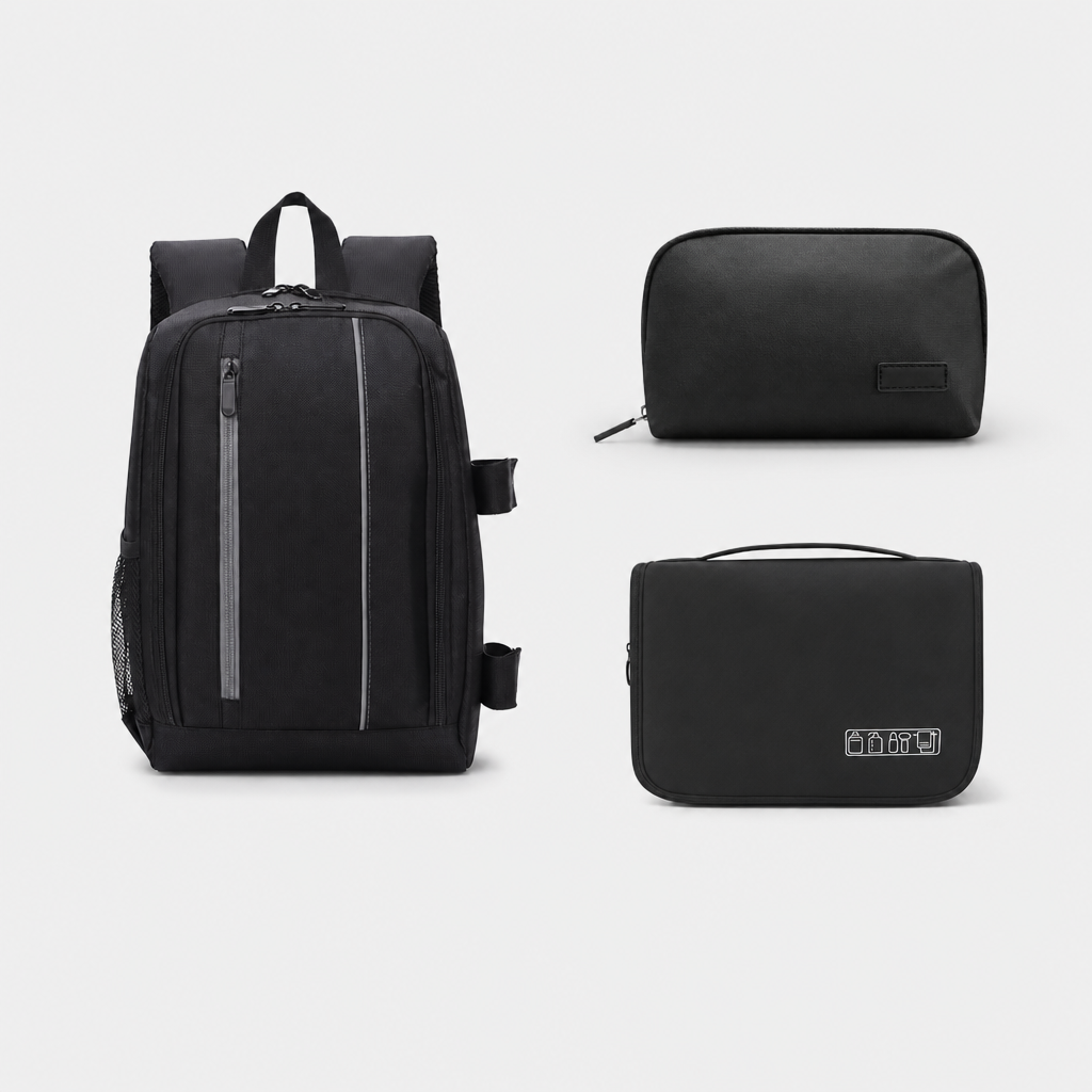 PACK VOYAGEUR - SILENCE (Sac 20L) + Trousse Toilette + Pochette Câbles